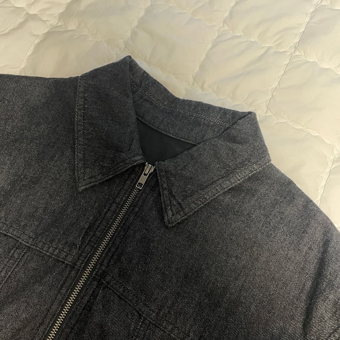 에잇세컨즈 애쉬 숏 오버핏 데님 블루종 상품이미지3