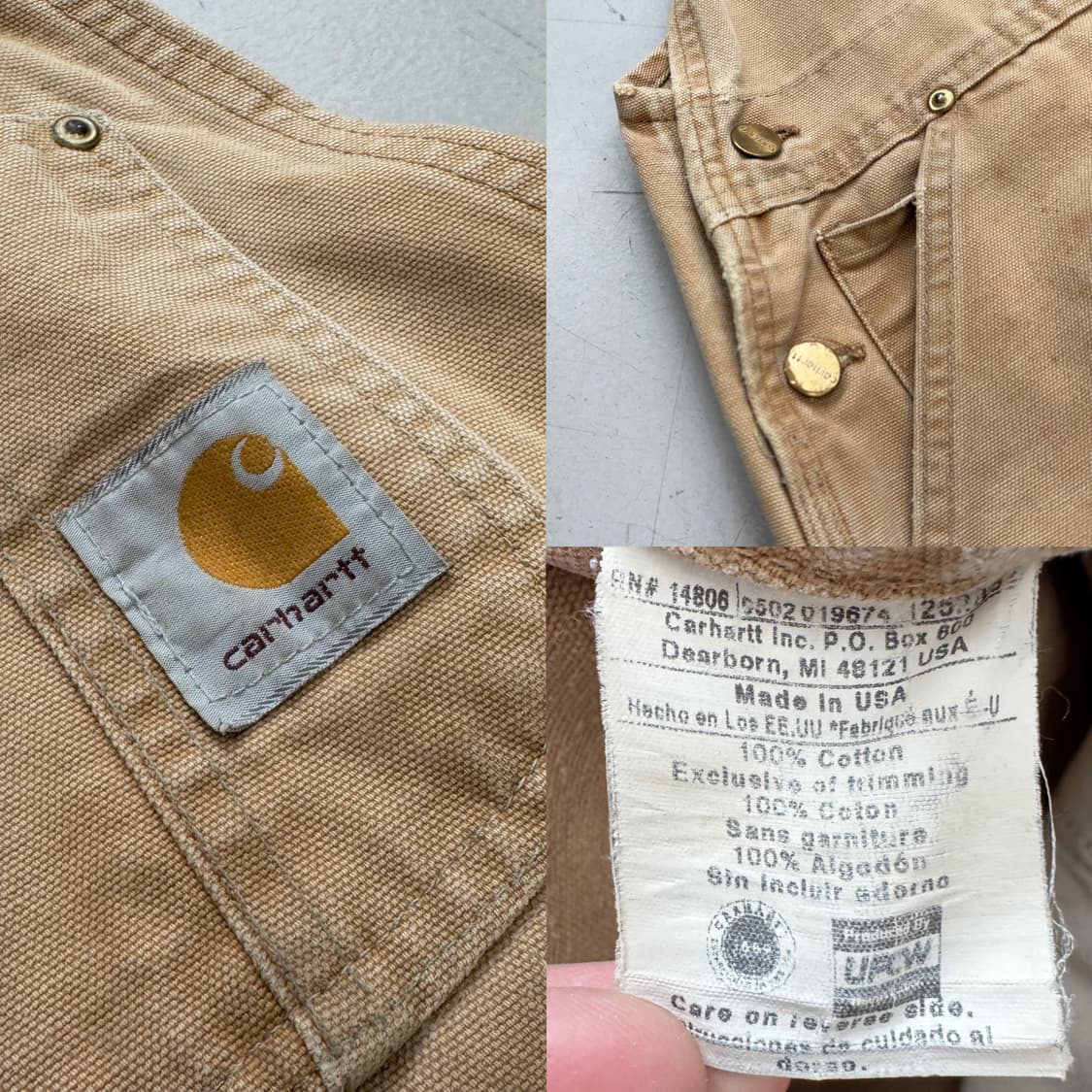 칼하트 OG 덕캔버스 와이드 워크 멜빵 오버롤  상품이미지10