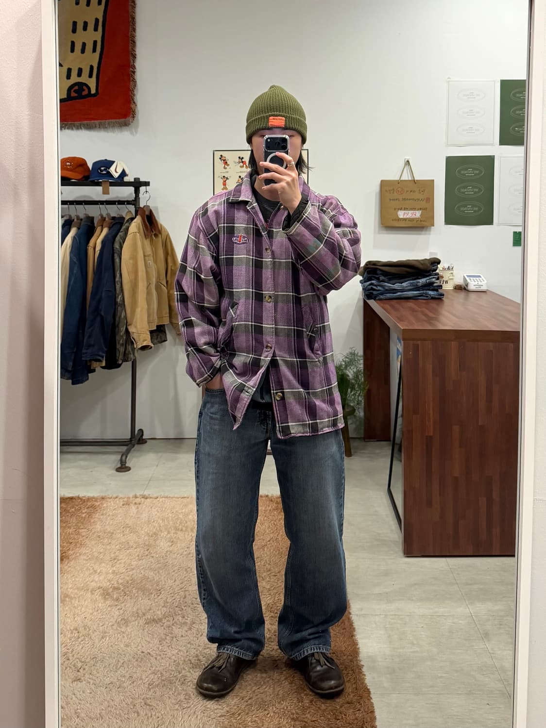 Insight 빈티지 퀼팅 체크 셔츠 자켓 상품이미지2