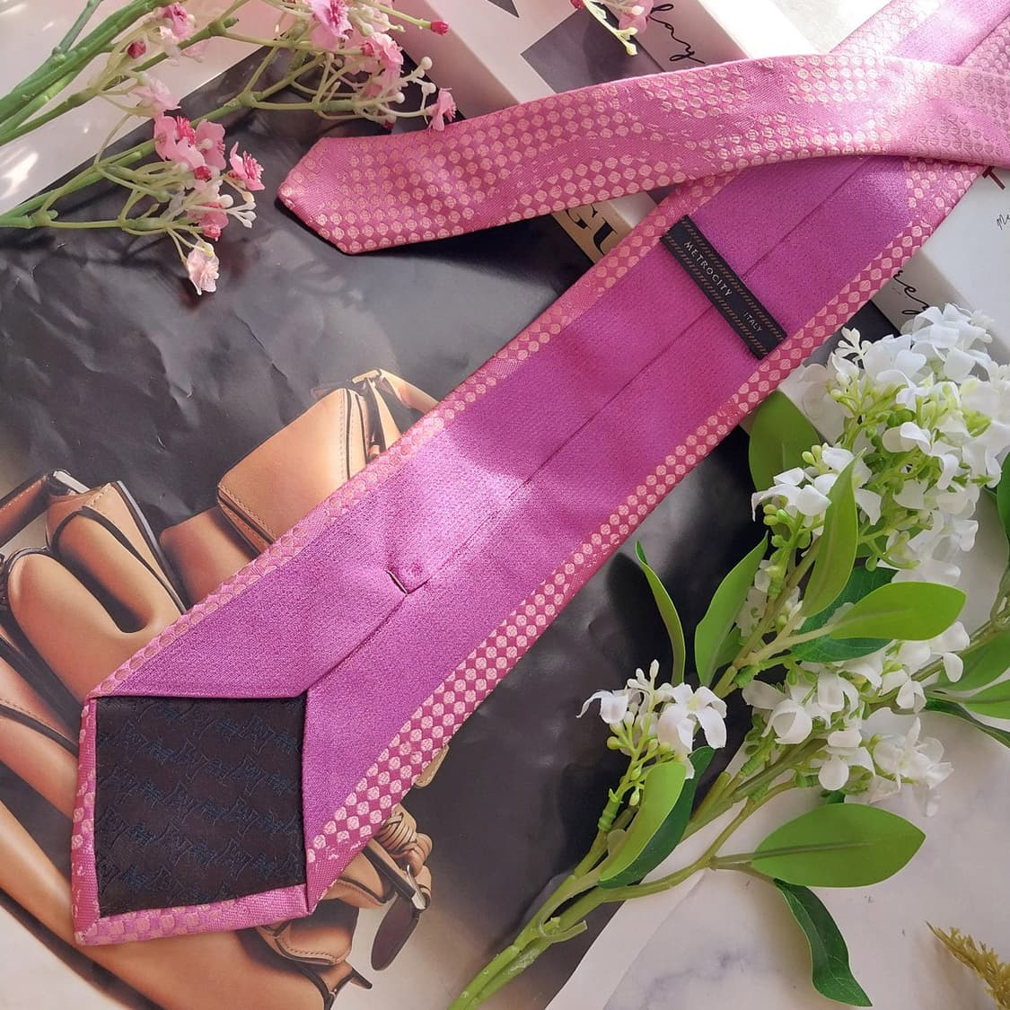 메트로시티 인디핑크 자카드 패턴 넥타이 8.6cm A+등급 K2004
 상품이미지5