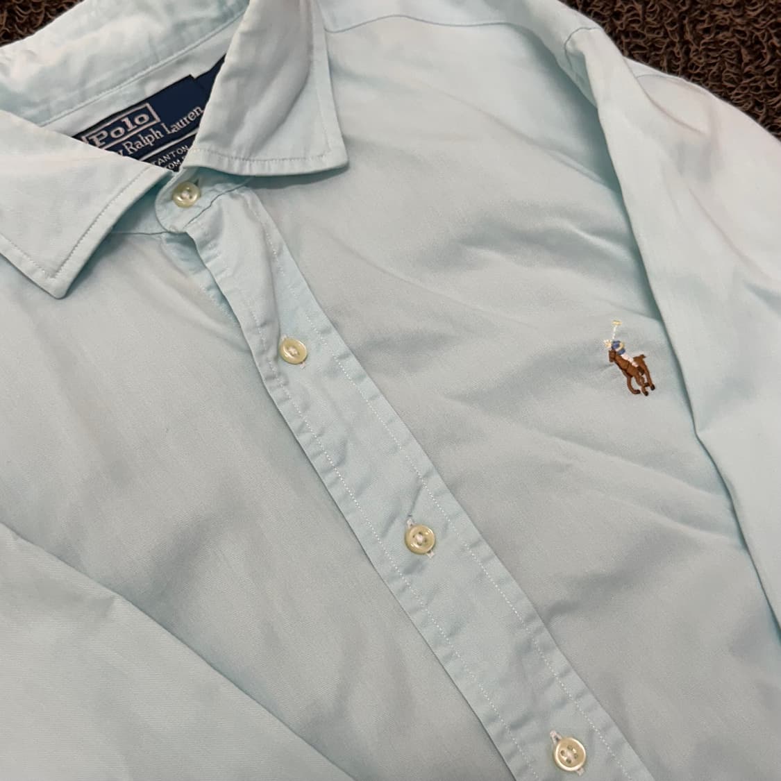 POLO 폴로 랄프로렌 민트 하늘색 커스텀핏 셔츠 M 상품이미지3