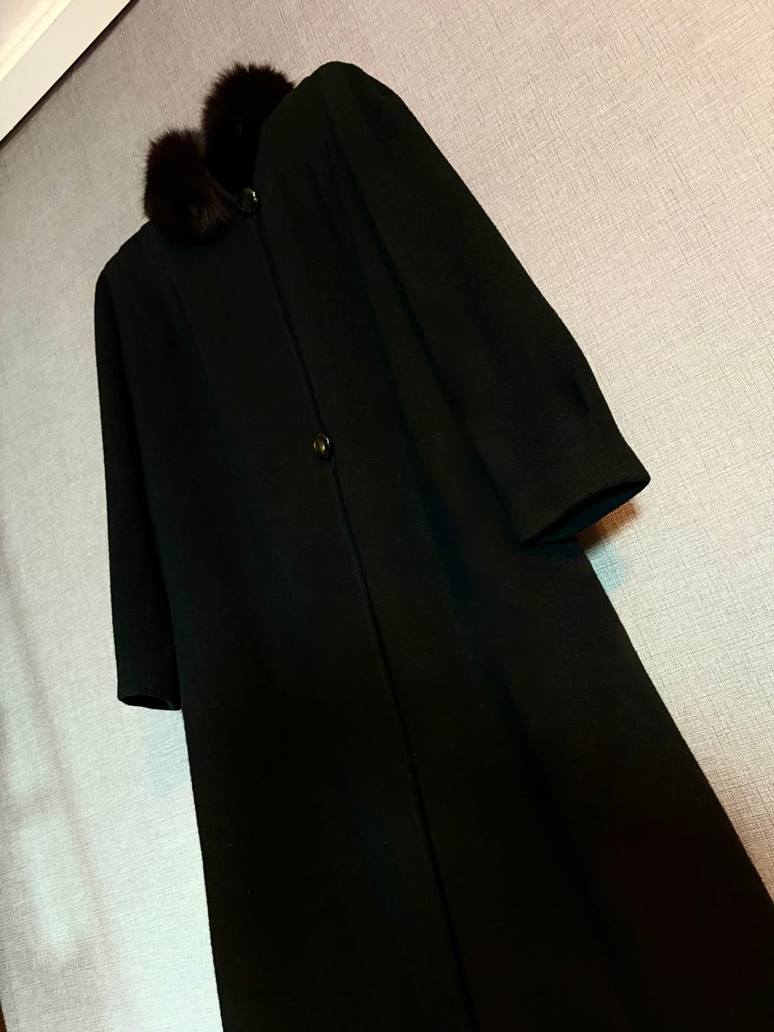 코자나 Cojana 블랙 모피 칼라 코트 Japan 상품이미지7