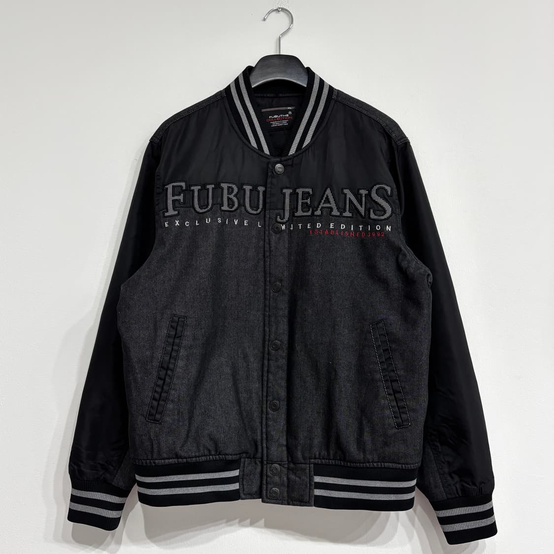 FUBU 푸부 흑청 데님 바시티자켓 상품이미지1