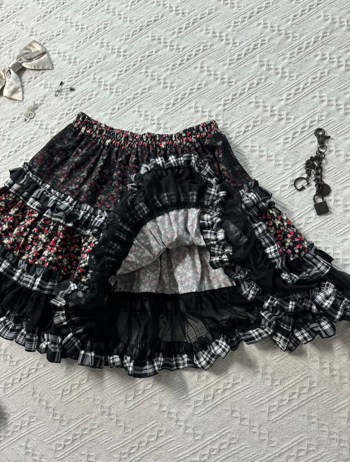 스트로베리 프릴 티어드 스커트 상품이미지2