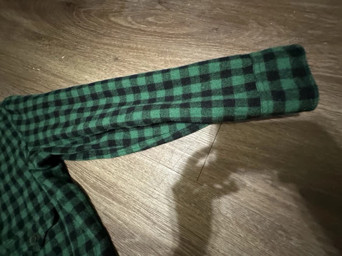 2XL 더블알엘 플래드 울 오버셔츠 그린체크 상품이미지5