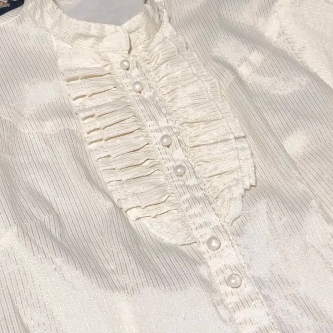 빈티지 새틴 스트라이프 블라우스  상품이미지4