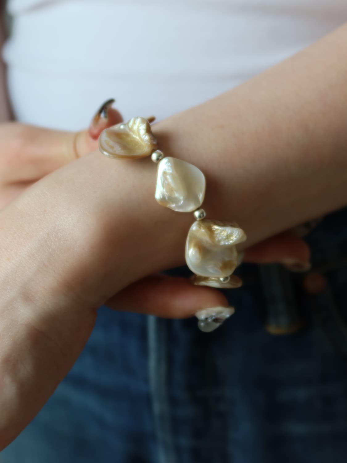 champagne pearl bracelet 상품이미지1