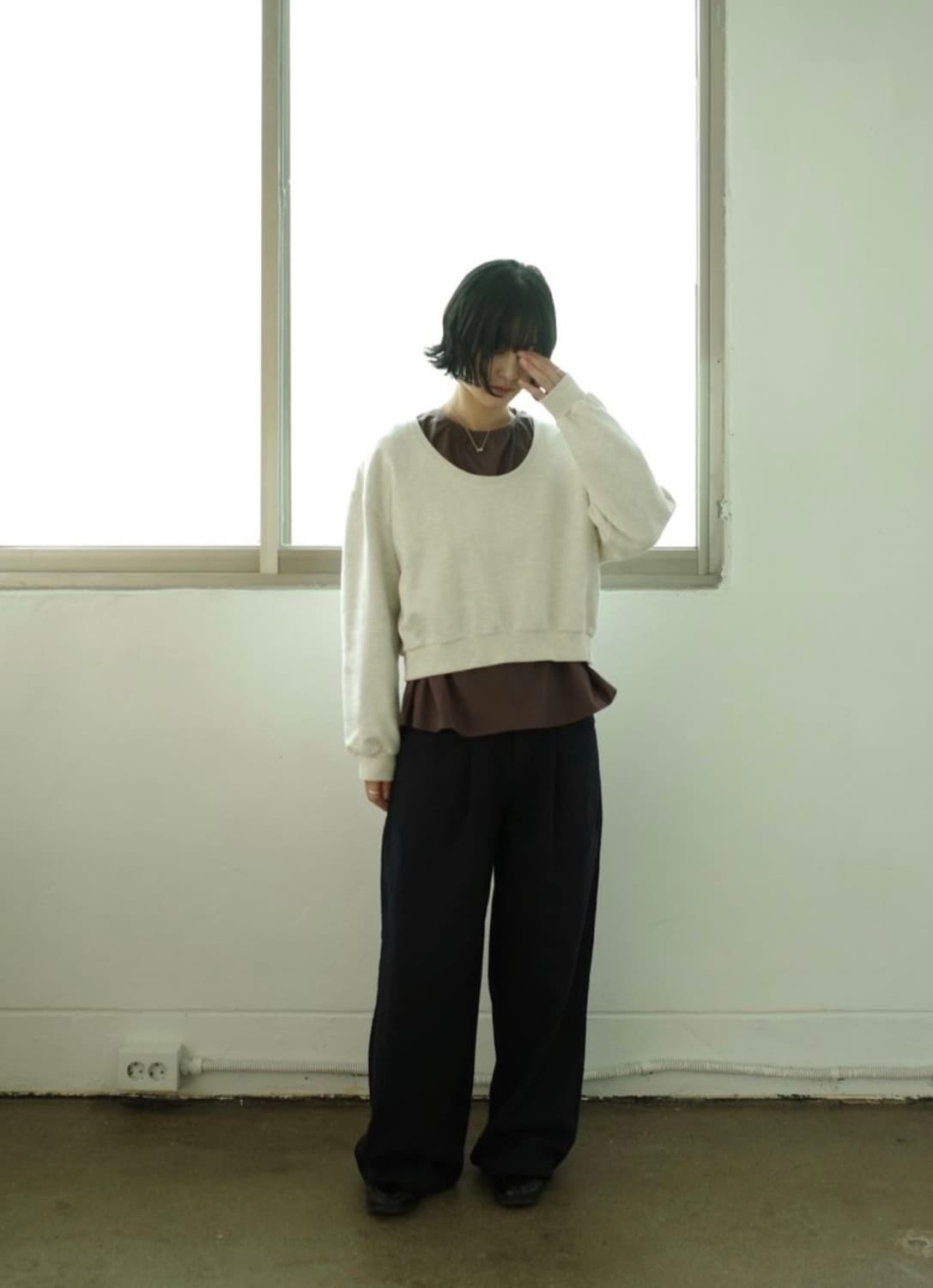 Falt u-neck crop sweatshirt / oatmeal 상품이미지2