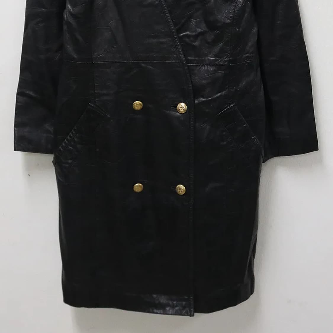 리얼 레더 롱 노카라 더블 가죽 자켓 62166 상품이미지4