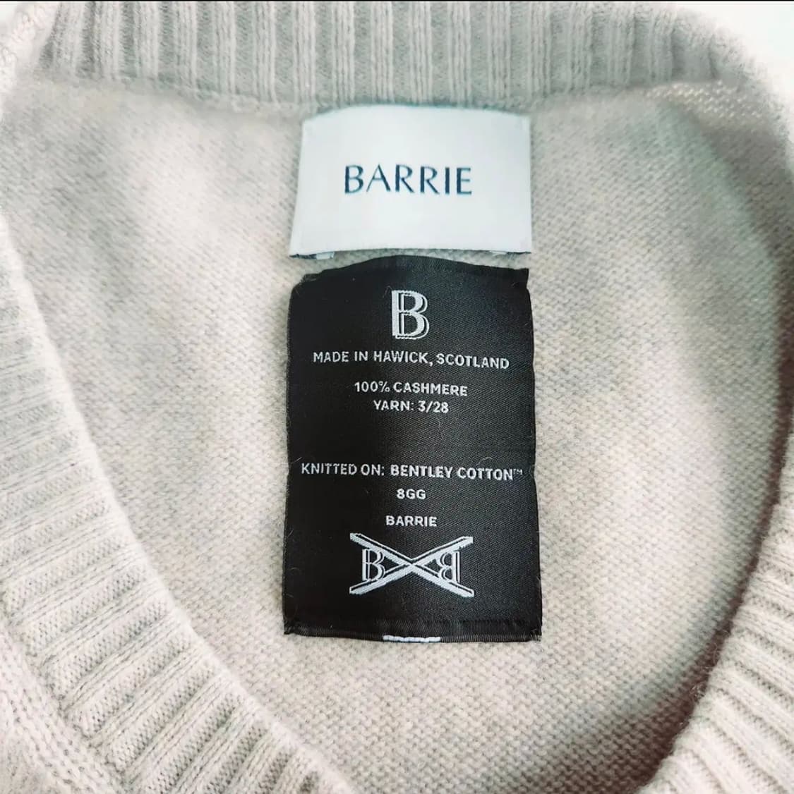 [BARRIE] 배리 B라벨 캐시미어 라운드 니트 남성 XL 스코틀랜드 상품이미지4