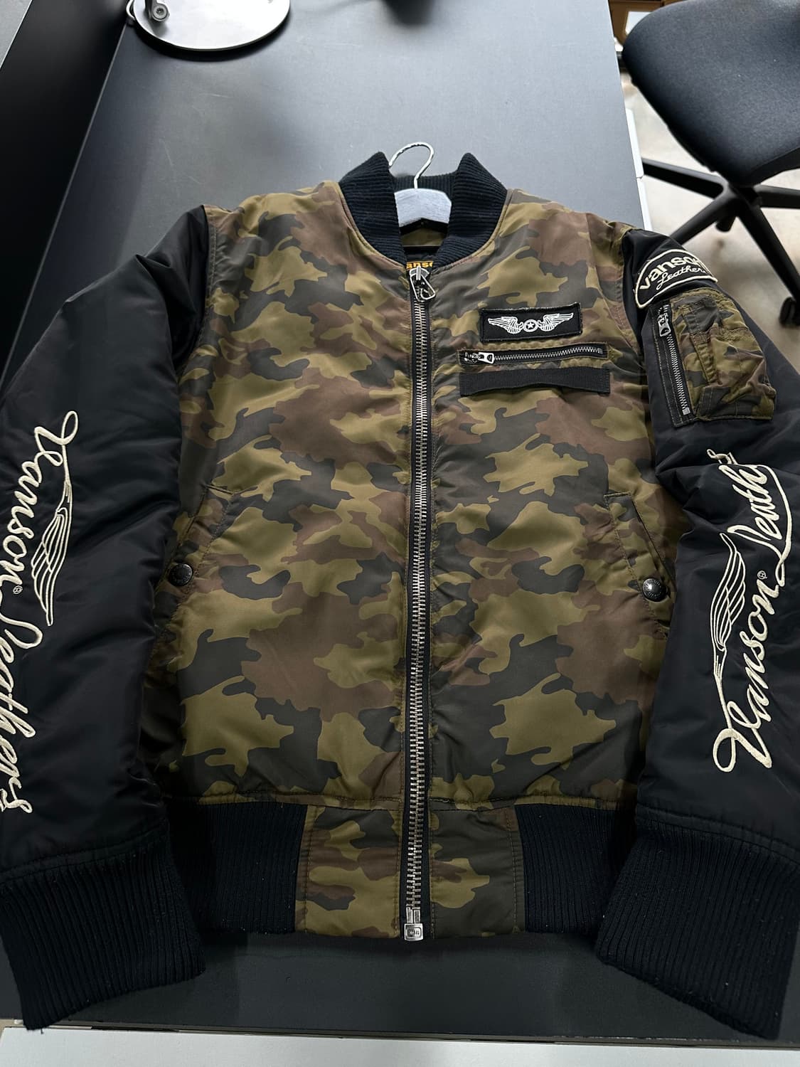 벤슨 카모 풀자수로고 포켓 ma-1 자켓 상품이미지7