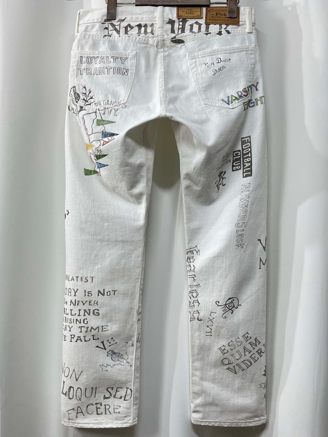 폴로 랄프로렌 그래피티 설리반 화이트 데님 팬츠 신품 상품이미지2