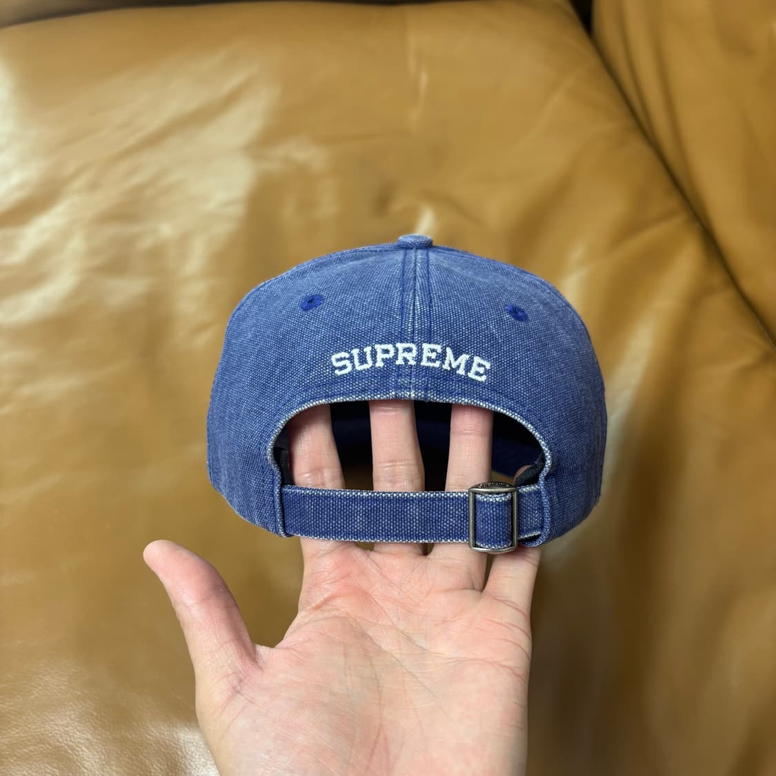 슈프림 23ss 피그먼트 워시드 네이비 S로고 6패널 모자 (Navy) 상품이미지7