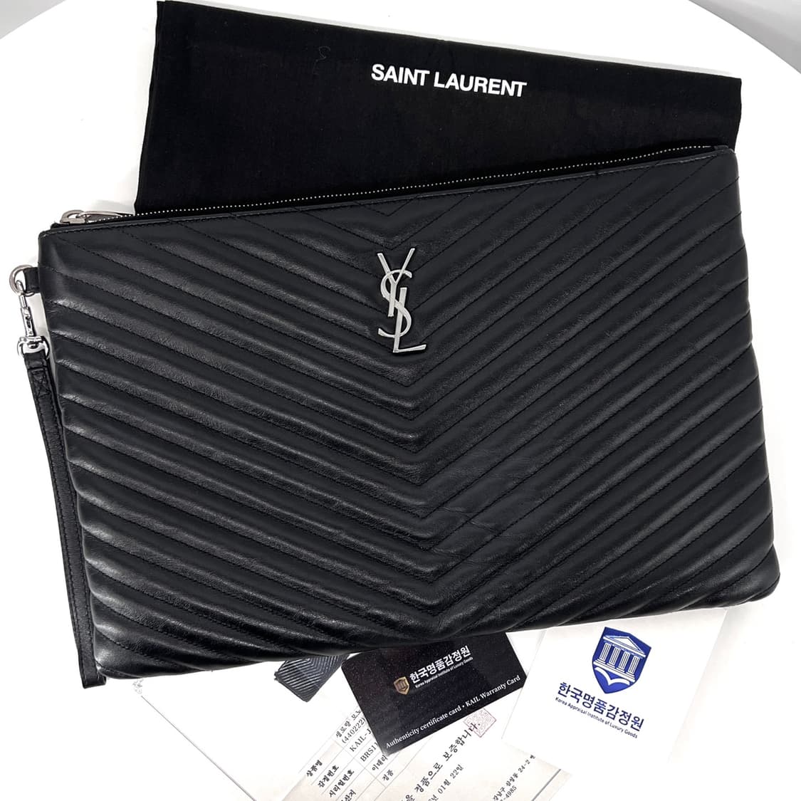 [감정완료] 생로랑 마틀라세 클러치백 라지 블랙 (440222) 상품이미지3