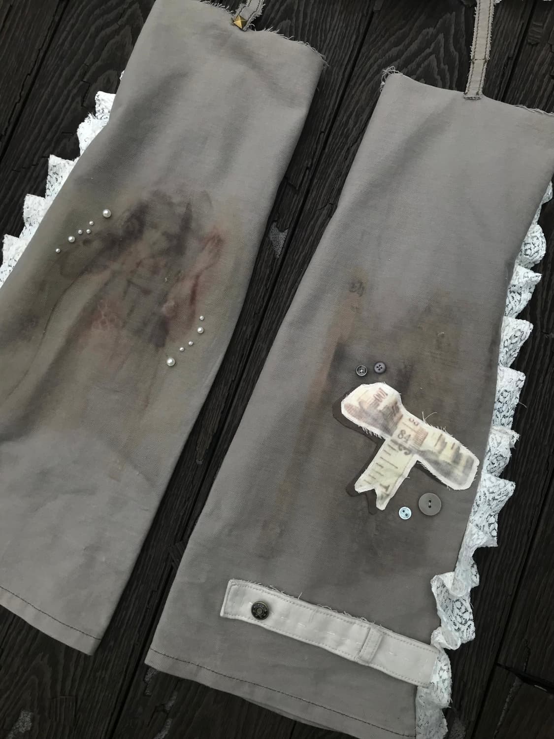Lace Trim Garter Flare Pants 상품이미지2