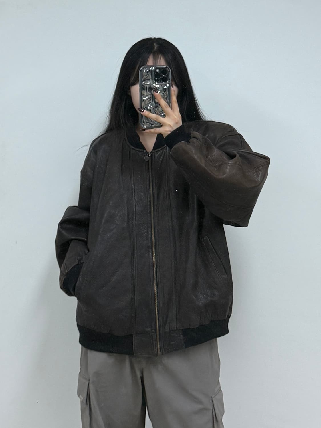 콜맨USA 80s 빈티지 양가죽 워싱 레더 자켓 브라운 E24 상품이미지1