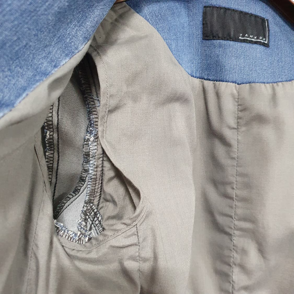 Tankus Y2K 비갸루 펑크 emo 그런지 워싱 데님 재킷 상품이미지6
