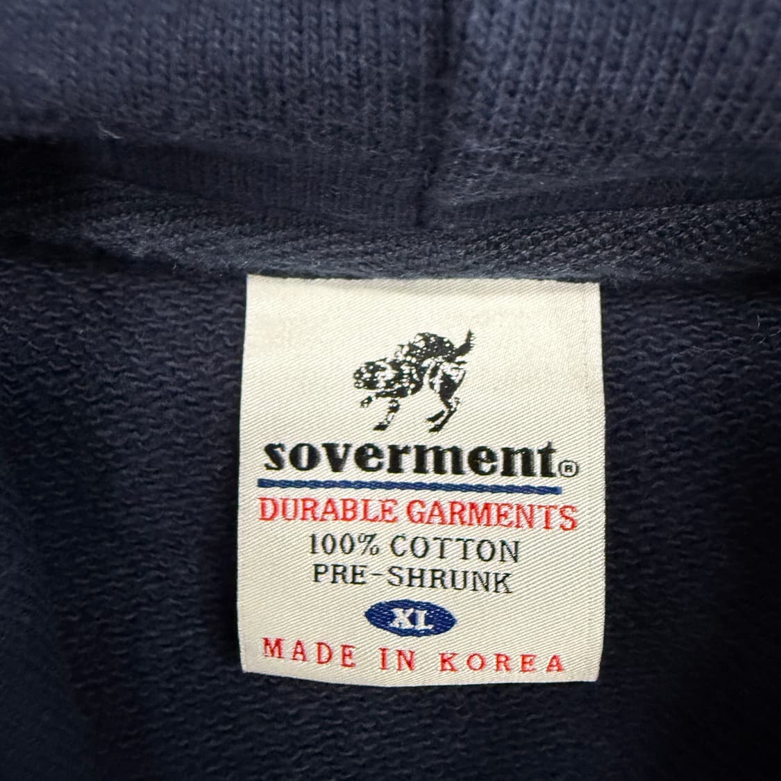 (L)소버먼트 soverment 자수 후드티셔츠(네이비) 상품이미지4