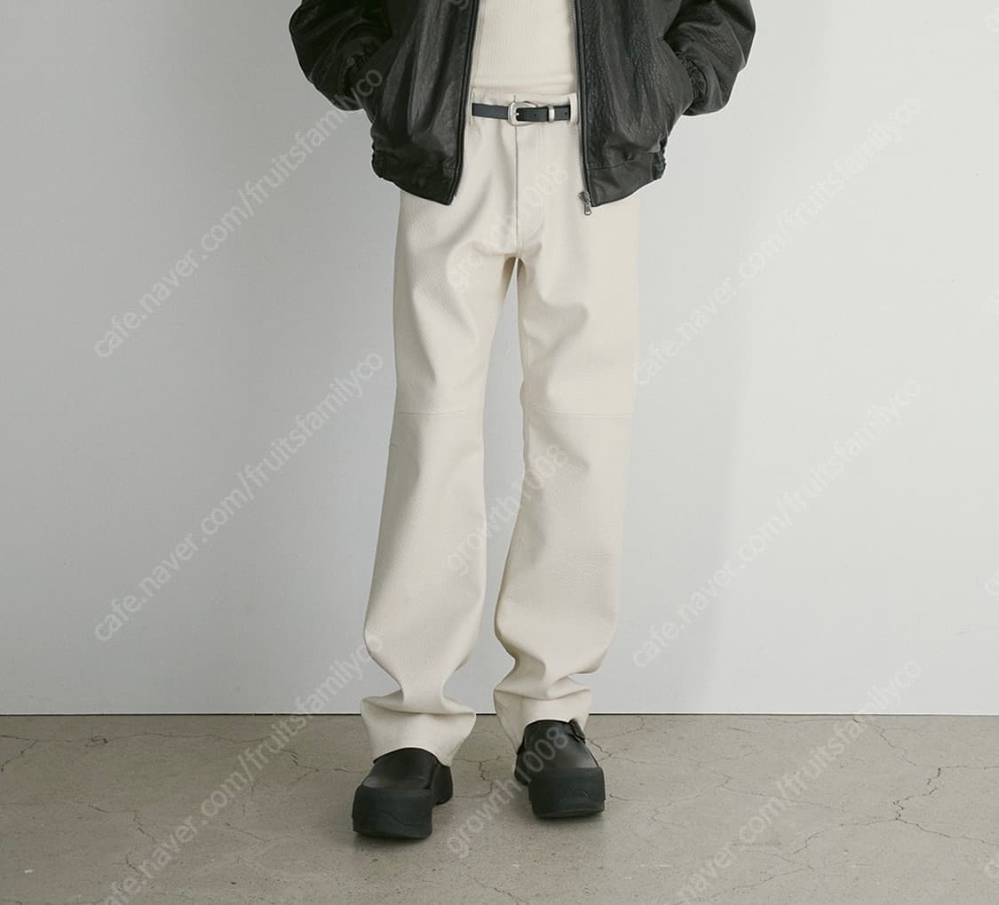 렉토 그레타 폭스 레더팬츠 크림 L 상품이미지3