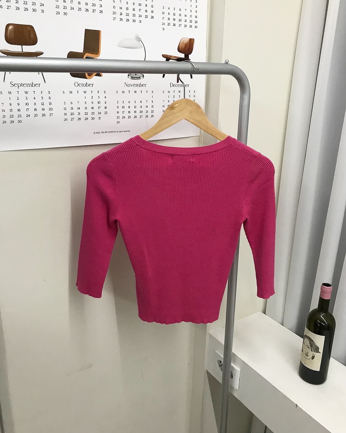 꾸레쥬 로고 골지 니트 상품이미지3