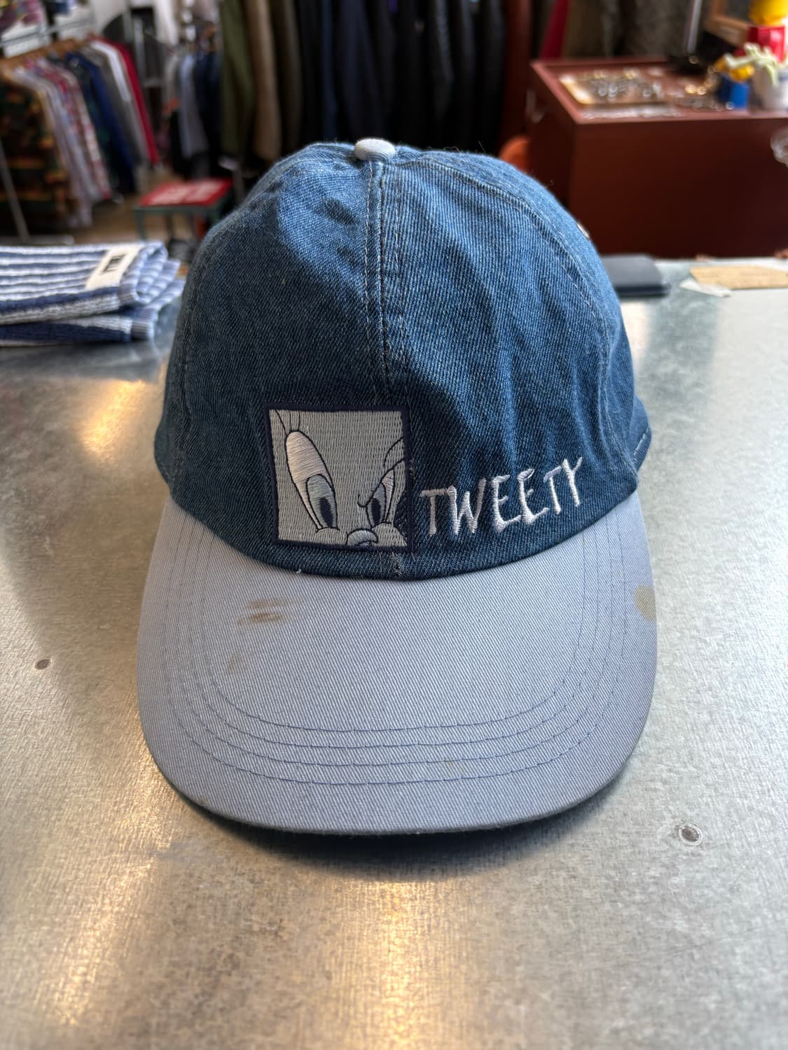 루니툰즈 트위티 빈티지 데님 볼캡 상품이미지2