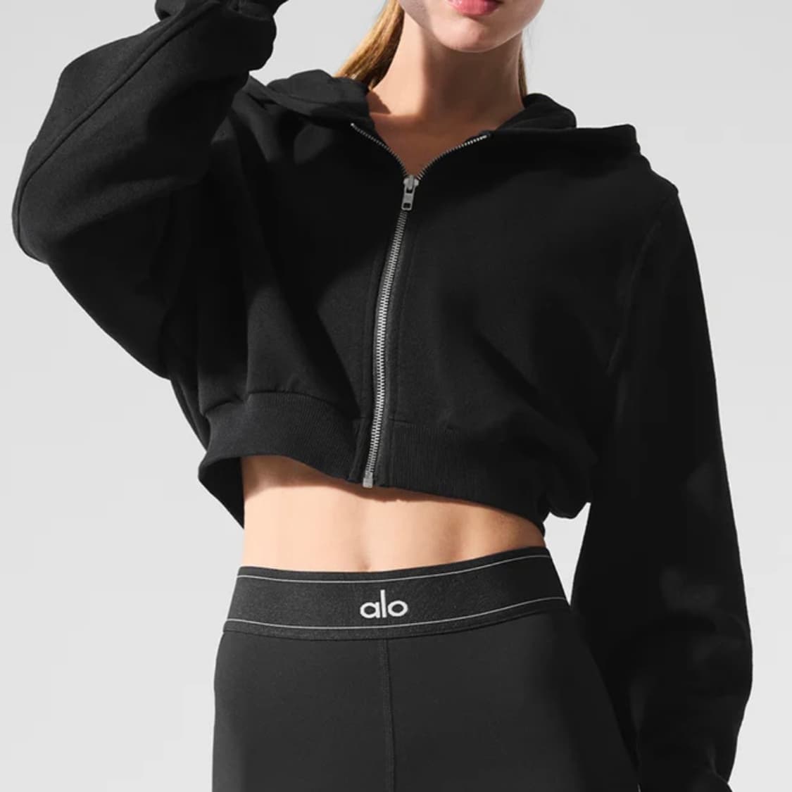 [1월 급처] 크롭 후드티 - 블랙 L 상품이미지4