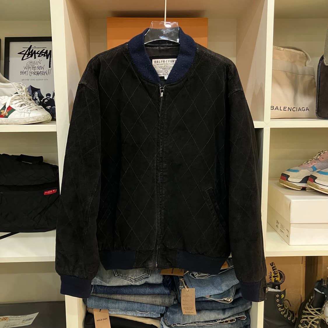 VTG 랄프에반스 블랙 스웨이드 봄버 자켓 L 상품이미지1