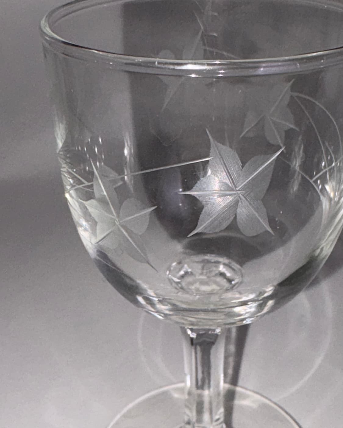Etched Floral Wine Glass Set 상품이미지3