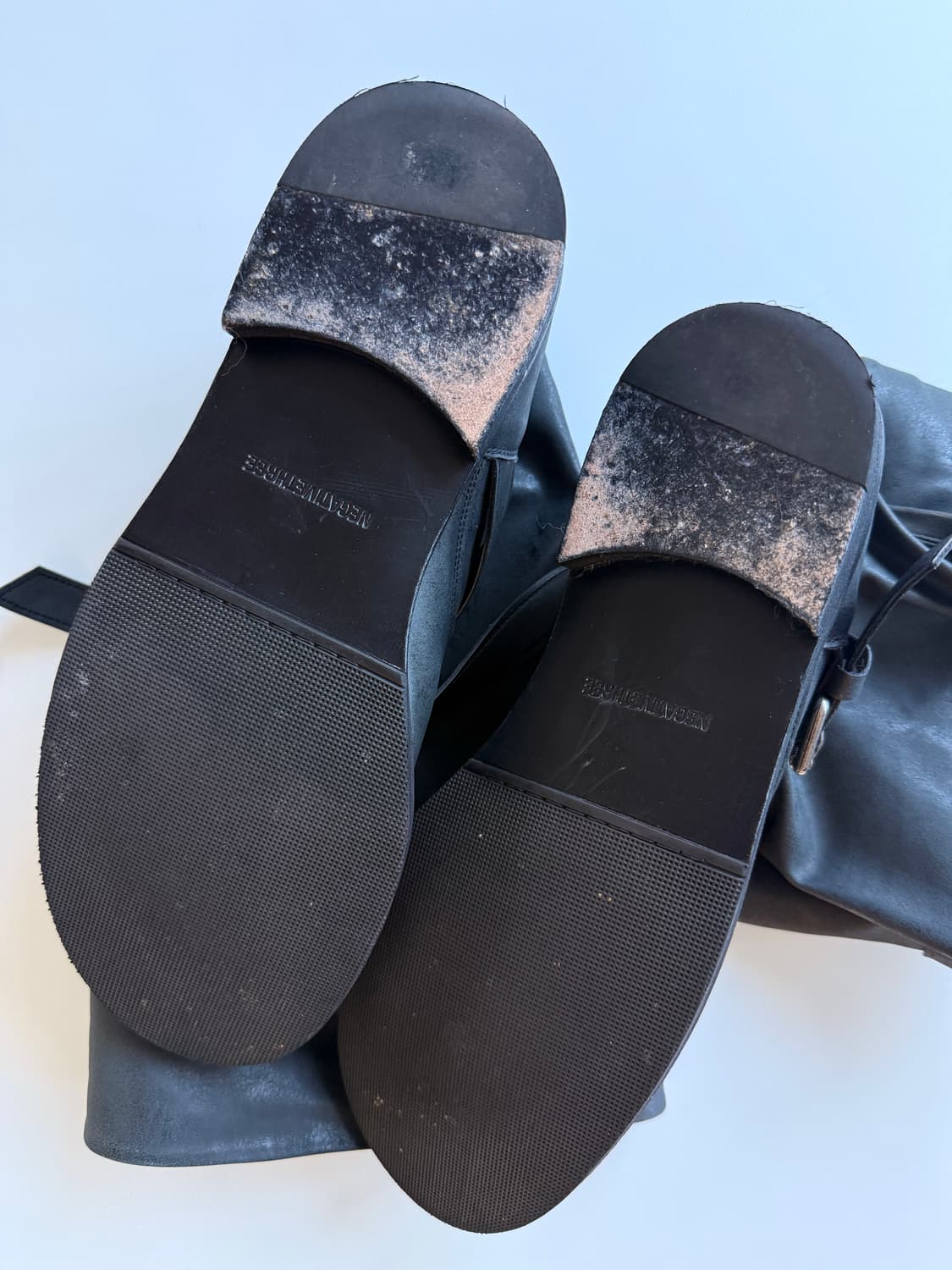 네거티브쓰리 슬라우치 롱부츠 워시드 블랙 상품이미지6