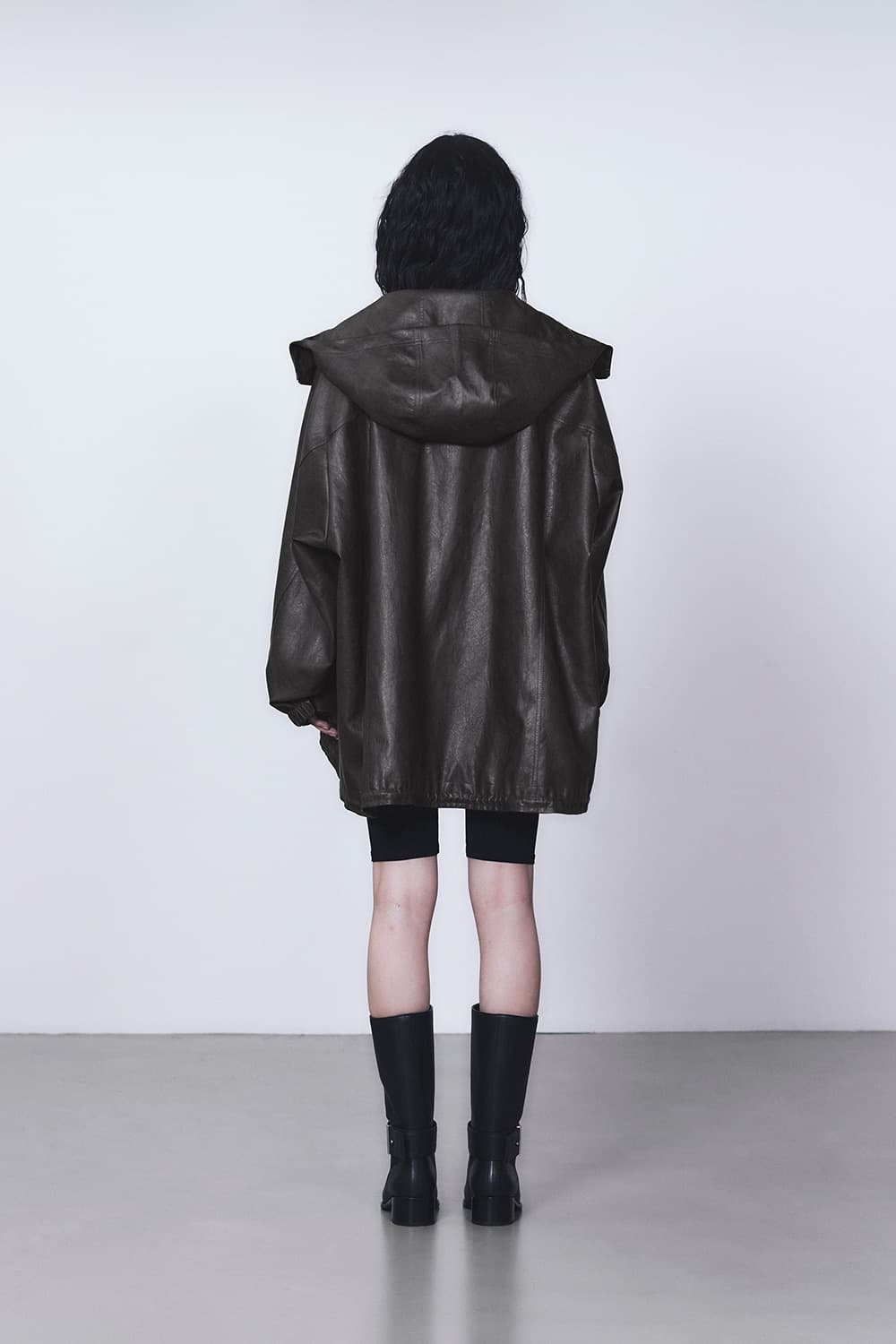 트리밍버드 Over Fit Hoodie Leather Jumper 상품이미지2