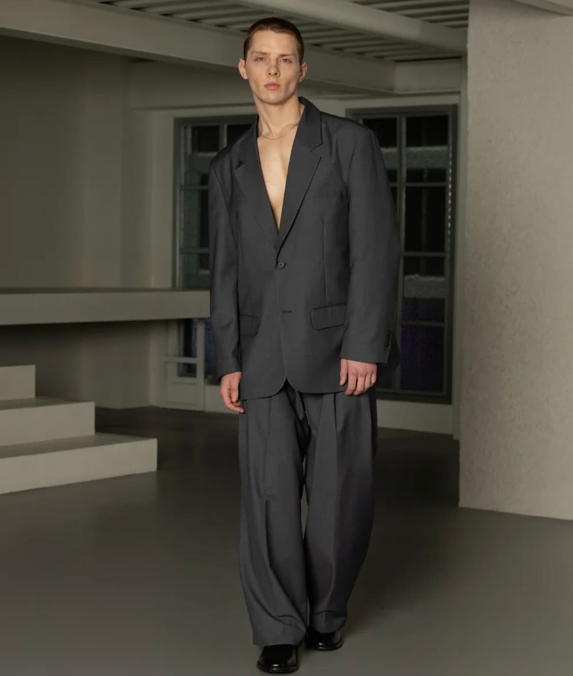 데꼬로소 테일러 오버핏 와이드 셋업 수트 차콜 XL 상품이미지1