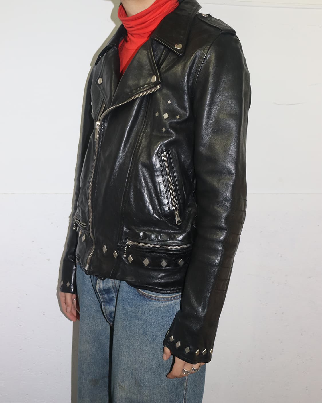 골든구스 스터드 바이컷 자켓 블랙 상품이미지3