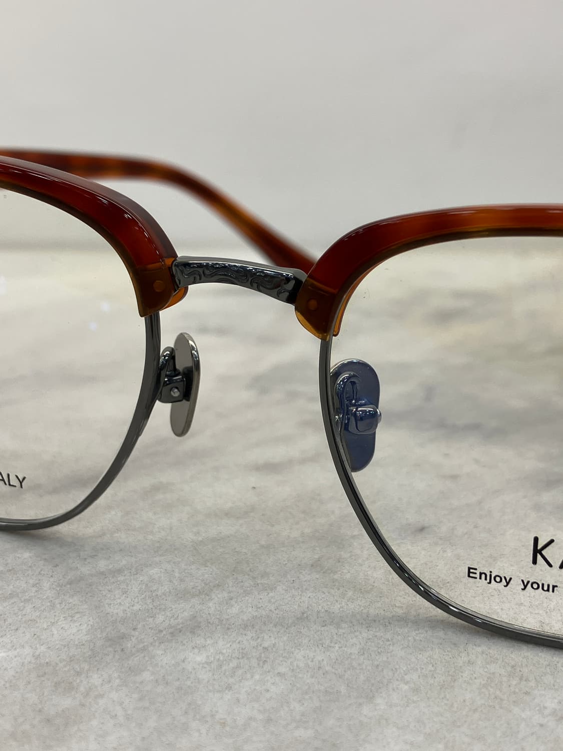 B32 카이오 KAIO 브라운 스틸 웰링턴 하금테 안경(23g) 상품이미지5