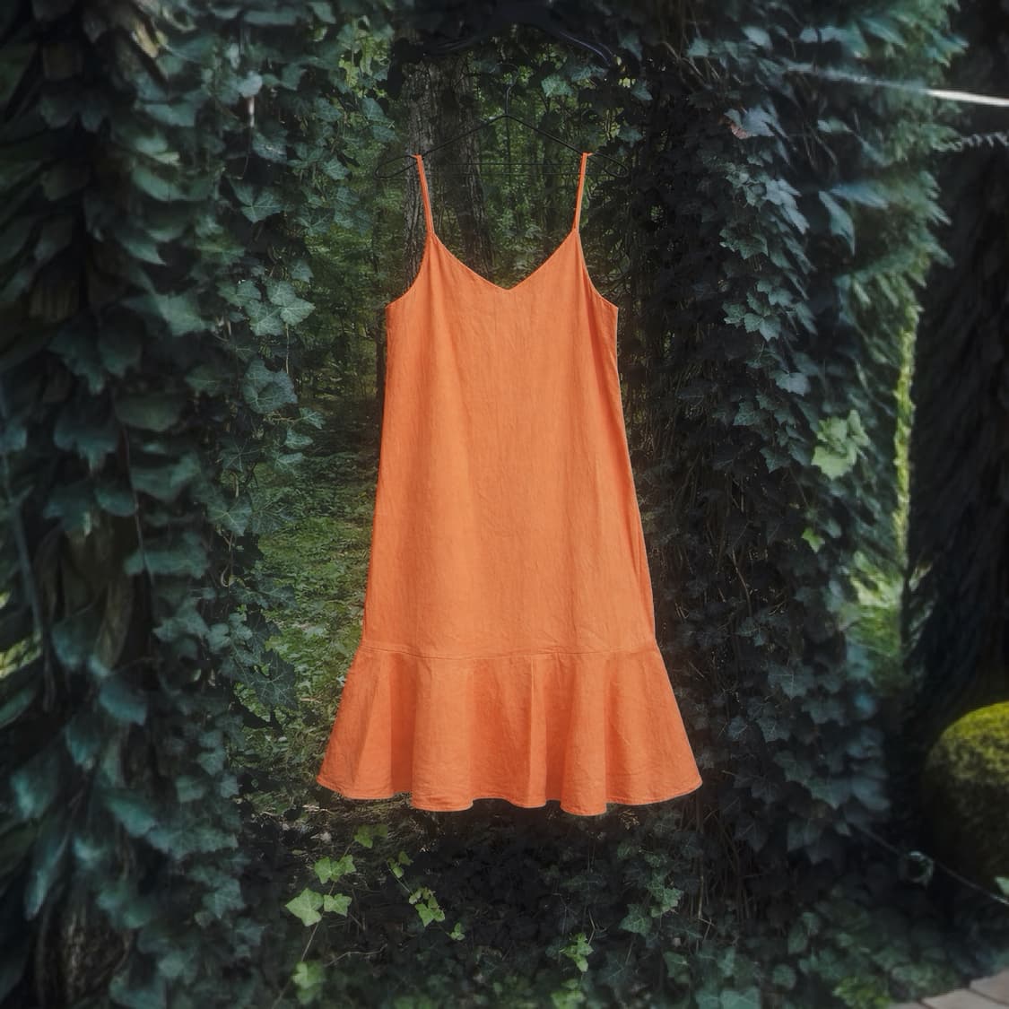 Orange Vintage Sleeveless Dress 상품이미지1