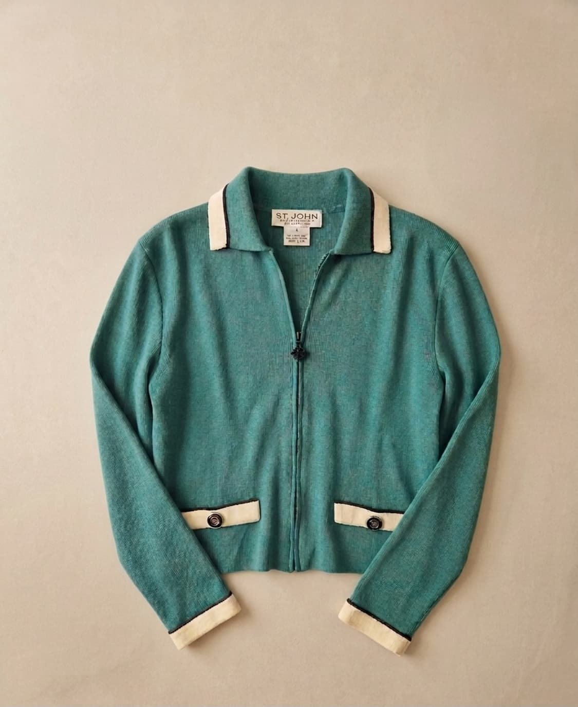 [정품] 센존(St. John) 컬렉션 지퍼 니트 자켓 (사이즈 4) 상품이미지1