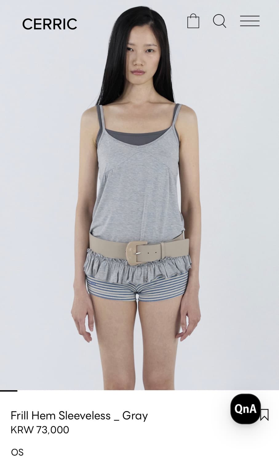 세릭 Frill Hem Sleeveless _ Gray 프릴 슬리브리스 상품이미지1