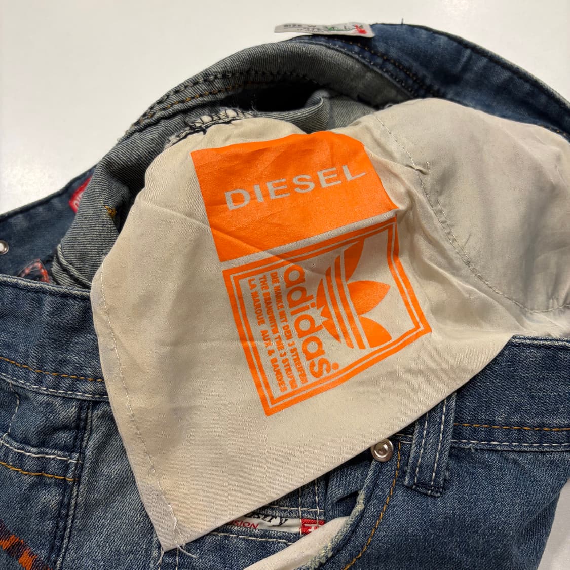 [34] 디젤 x 아디다스 오렌지 스티치 데님 팬츠 청바지 D452 상품이미지9