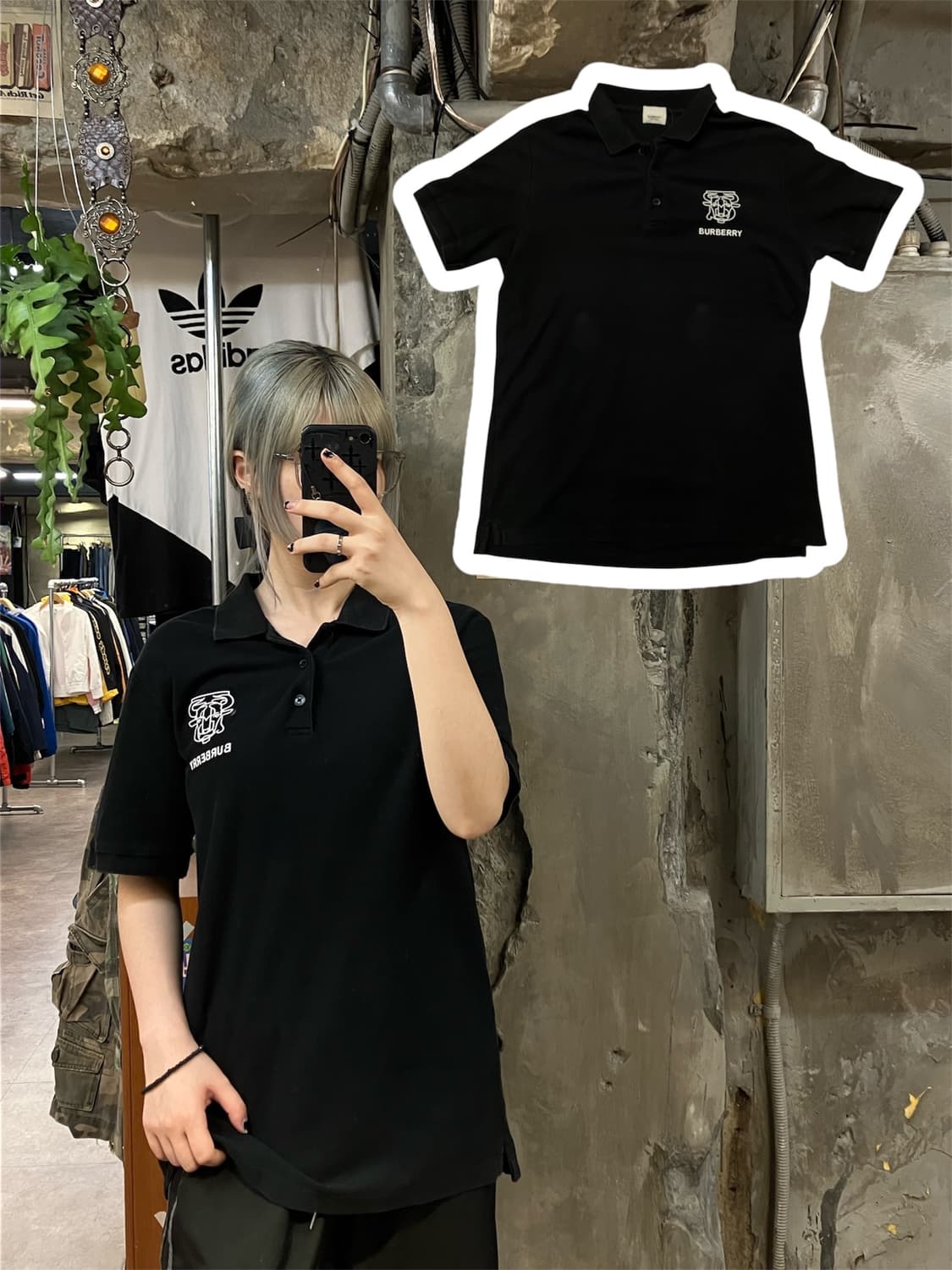 버버리 카라 반팔 블랙 XL #csz690 상품이미지1