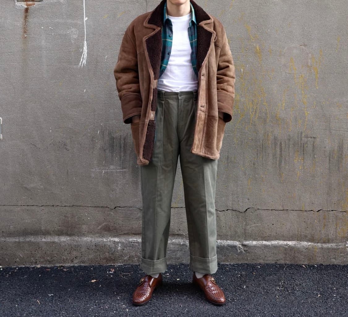 빈티지 시어링 스웨이드 무스탕 자켓 카코트  상품이미지8