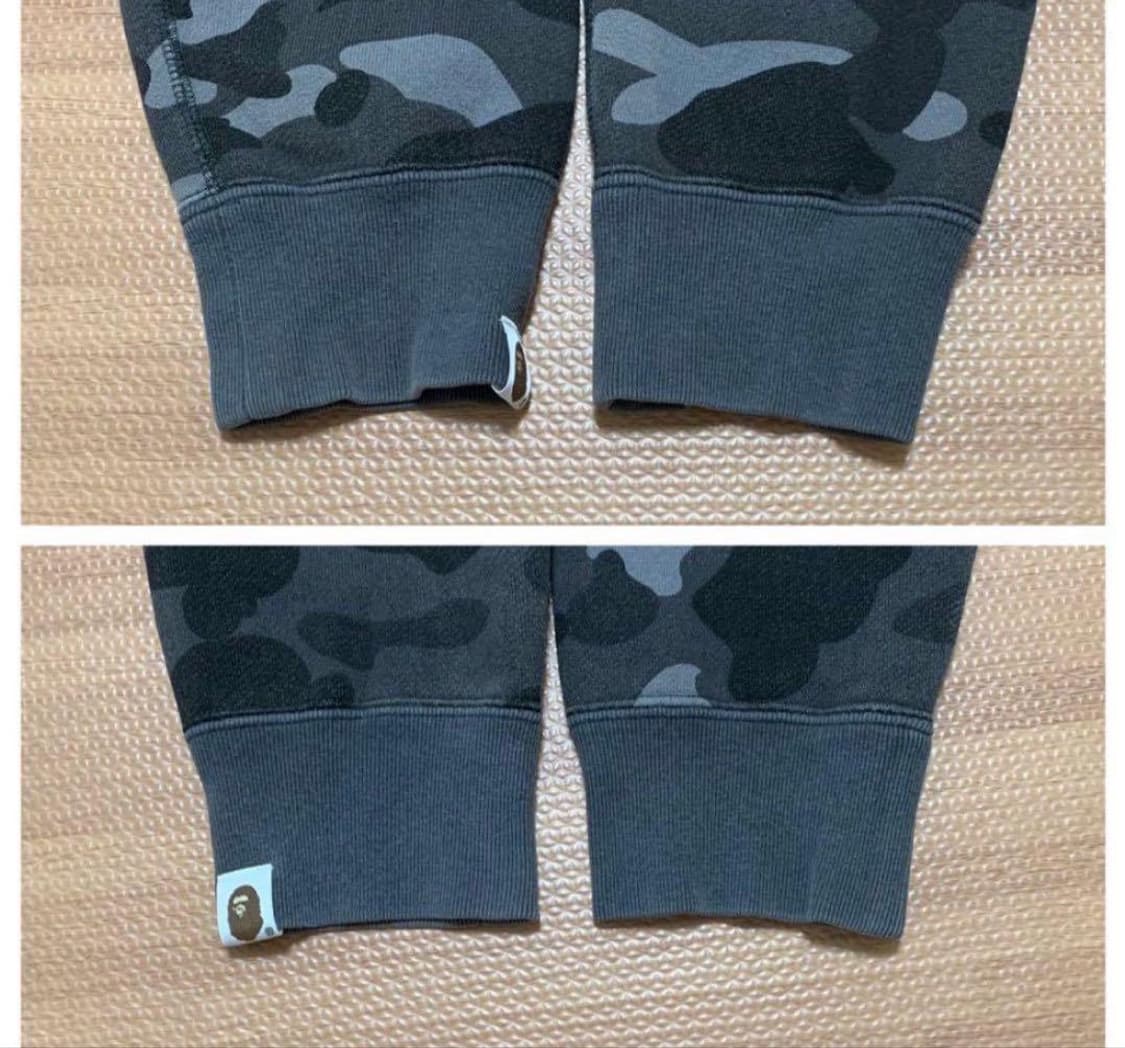 베이프 컬러 카모 BAPE 로고 후드집업 흑계 상품이미지8