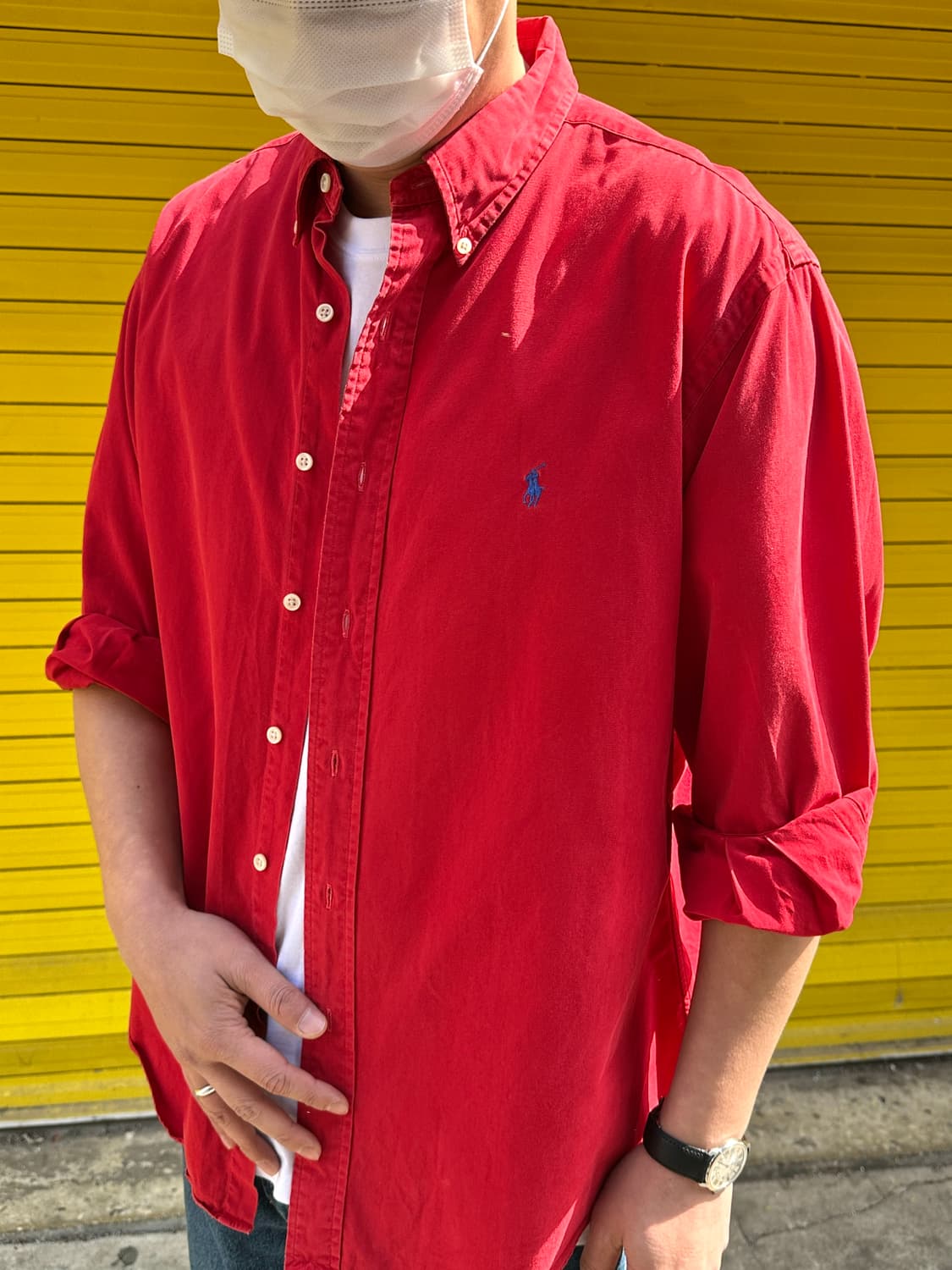 폴로 랄프로렌 옥스포드 셔츠 클래식핏 레드 XL 상품이미지5