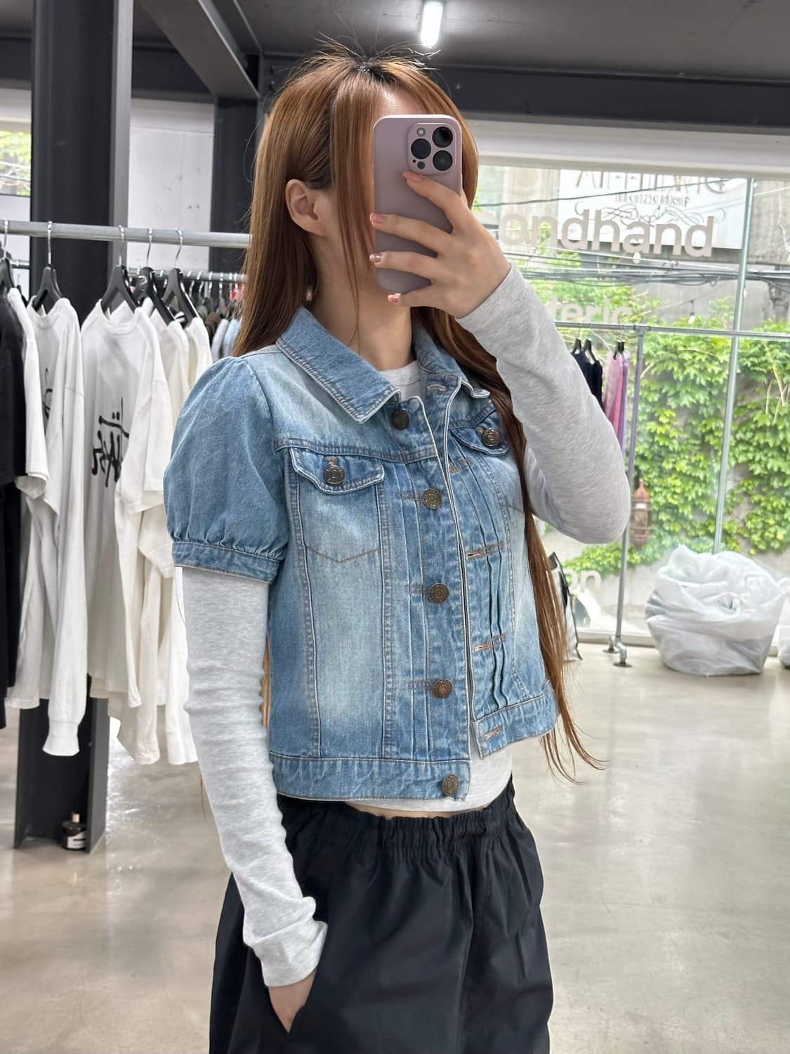 리즈리사 아일렛 포켓 반팔데님자켓 상품이미지4