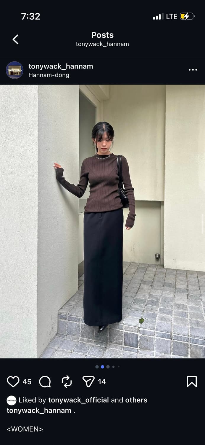 Tonwack Low wasted wool twill maxi skirt 상품이미지1