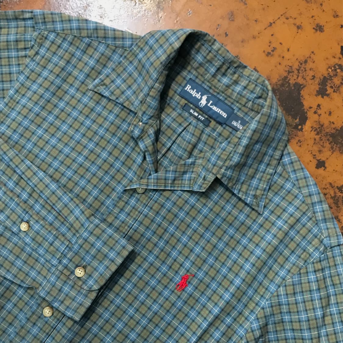 폴로랄프로렌 카키 그린 타탄 체크 코튼 셔츠 남성 102 여성 루즈핏 상품이미지3