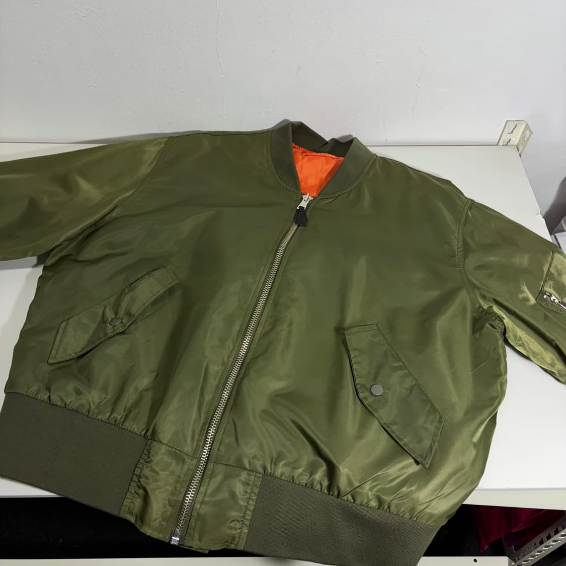 L 제멋 카키 오버핏 누빔 MA1 항공점퍼 상품이미지2