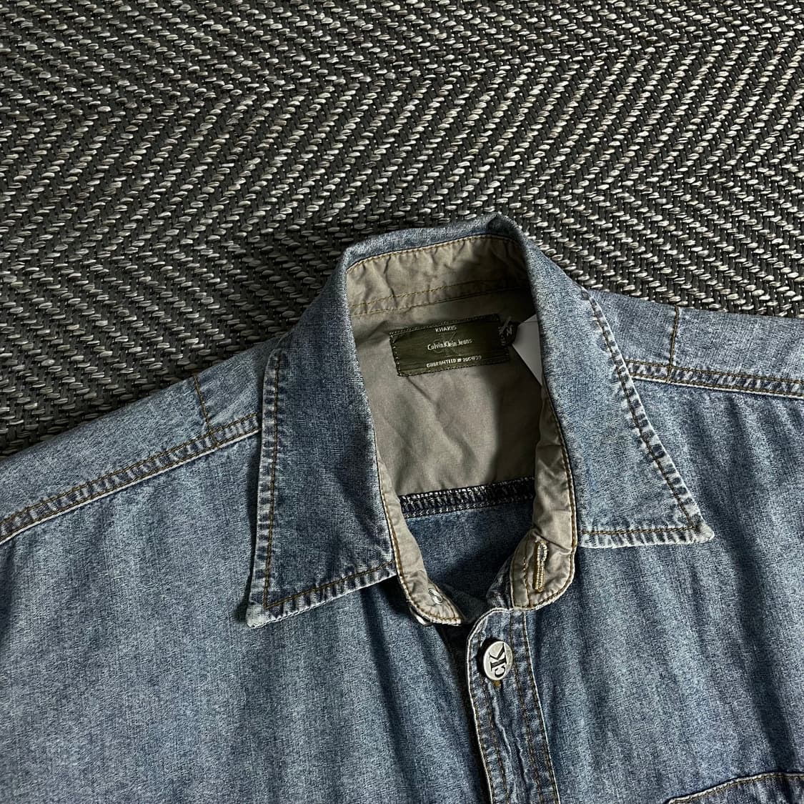 00s 캘빈클라인 아메카지 워싱 데님 셔츠y 3360 상품이미지5