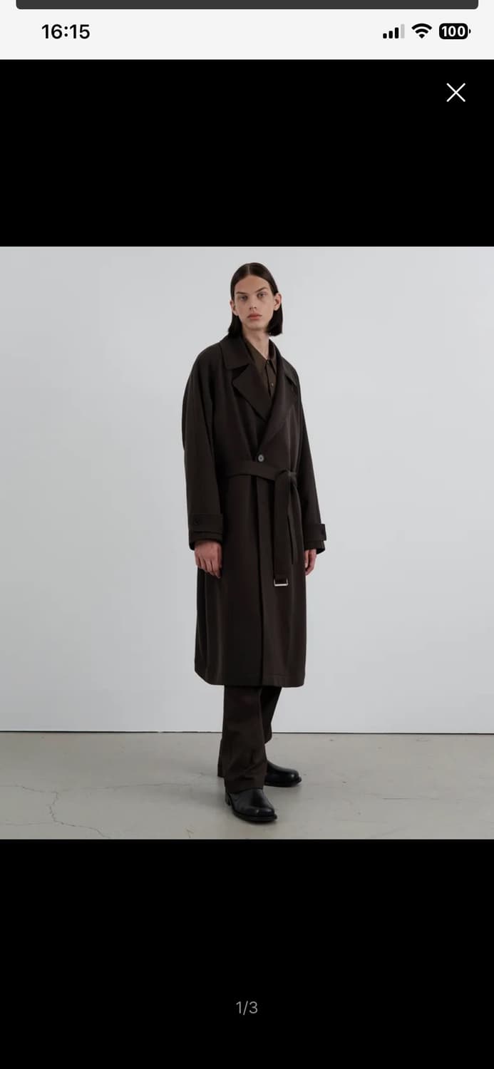 (새상품) 인사일런스 울 블랜드 롱 트렌치 코트 DARK BROWN 상품이미지2