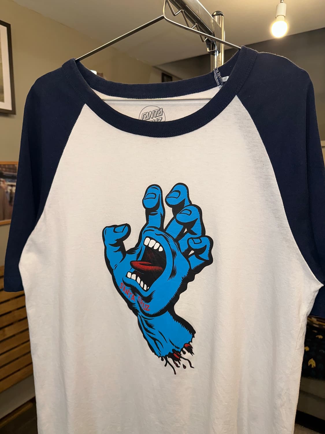 Santa Cruz blue logo raglan T-shirt 상품이미지3