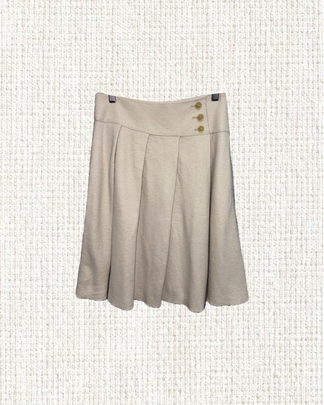 아이보리 울 미디 스커트 상품이미지1