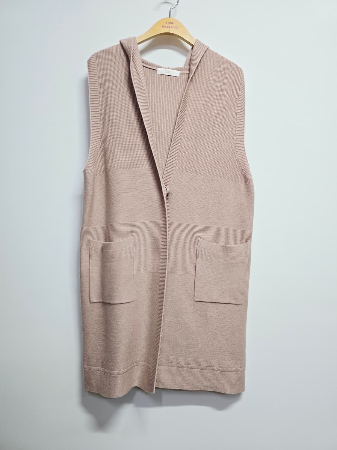 크레송  후드 니트 롱 조끼 베스트66 상품이미지1